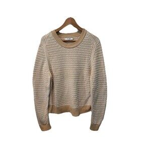 RE/DONE 50s CREWNECK LIGHT BEIGE MULTI SWEATER SZ Large